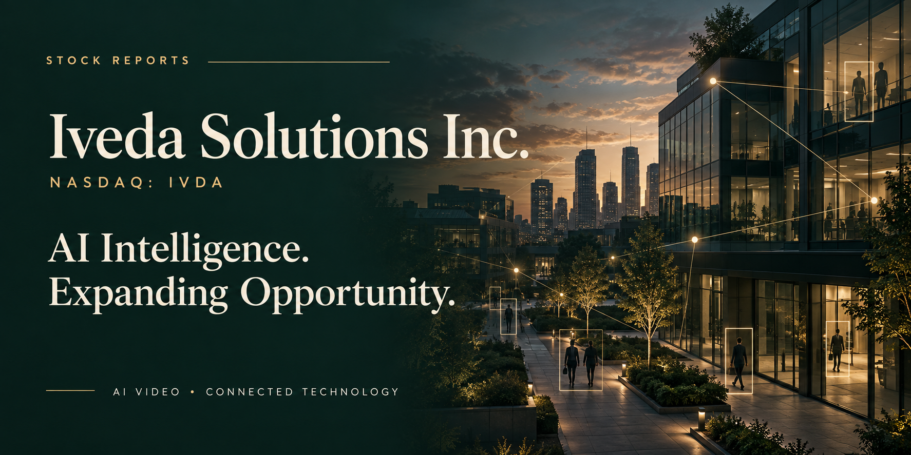 “Iveda Solutions article cover featuring a conceptual illustration of AI video monitoring and connected buildings.”
